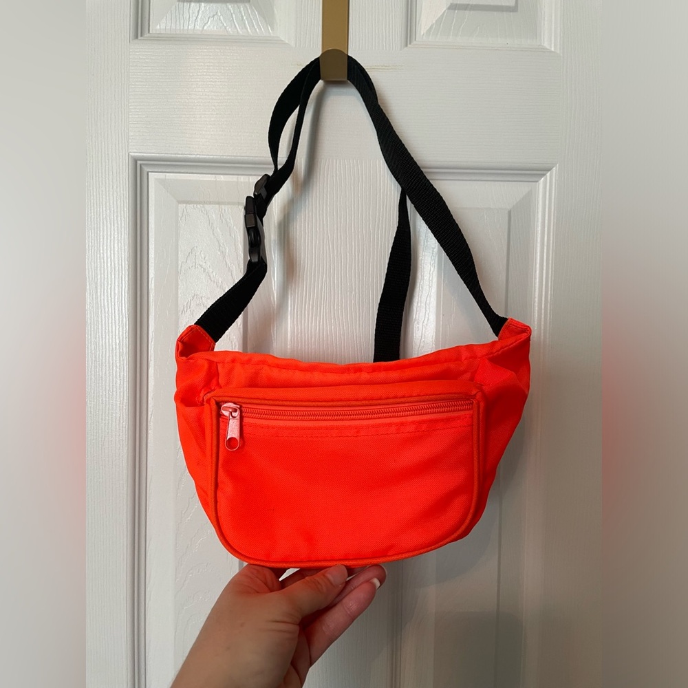 Vibrant Orange 80’s Style Waist Bag Fanny Pack - Picture 1 of 3